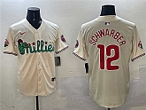Men's Philadelphia Phillies #12 Kyle Schwarber Cream Phanatic Limited Stitched Jersey,baseball caps,new era cap wholesale,wholesale hats